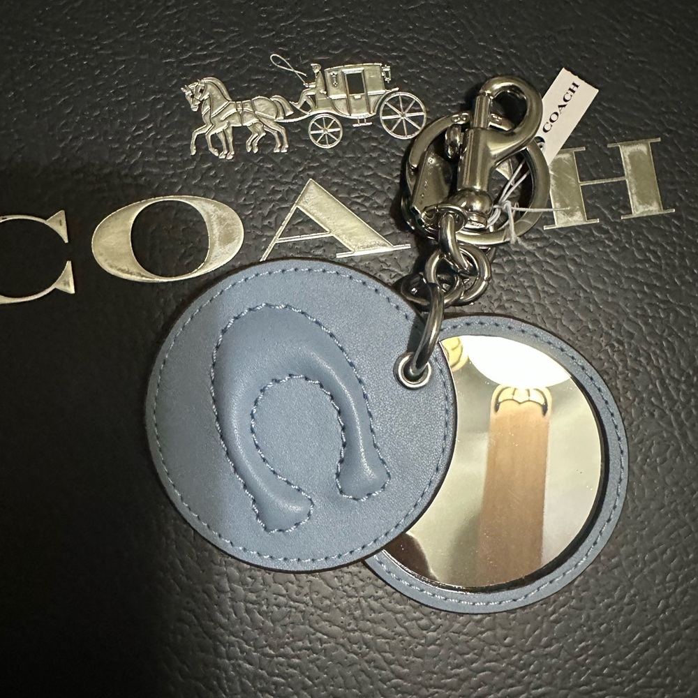 Coach Blue Keychain with Mirror